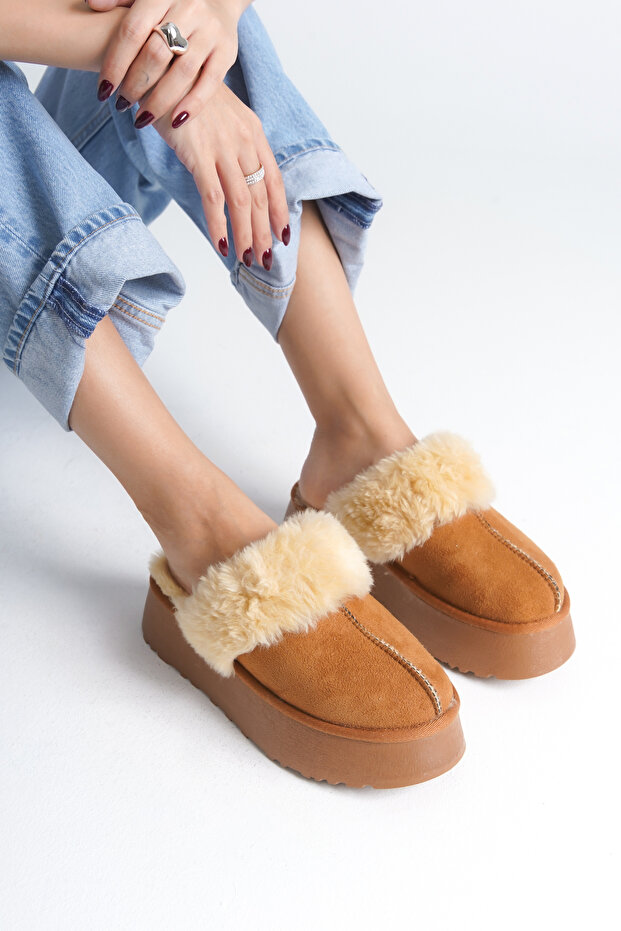 Női papucs - szőrös és zárt orrú - 4