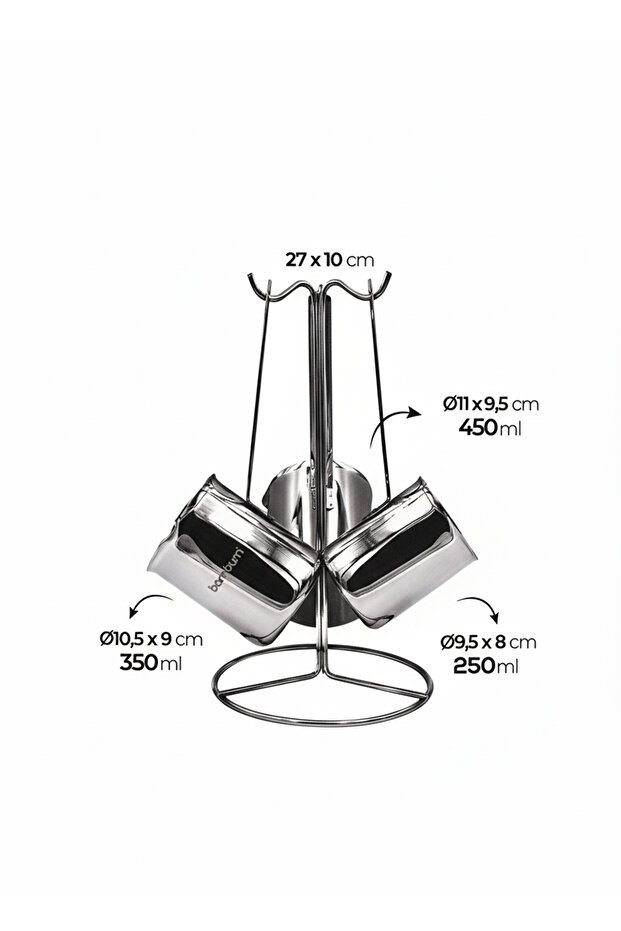 Rose - 3'lü Çelik Cezve - 4