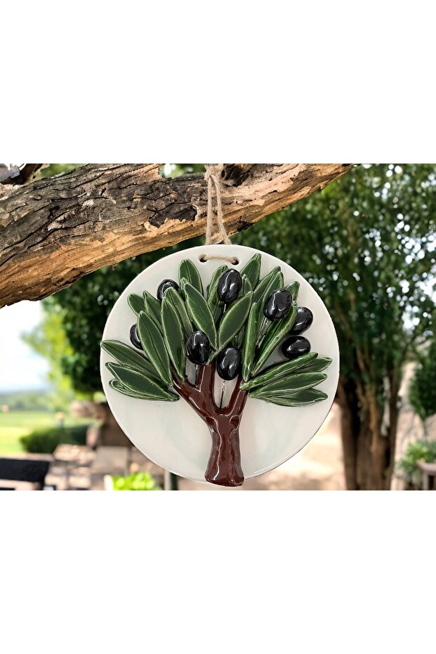 El Yapımı 25cm Boy 15 Cm En Seramik Zeytin Ağacı Kaliteli Şık Duvar Süsü/mutfak Süsü/kapı Süsü - 2