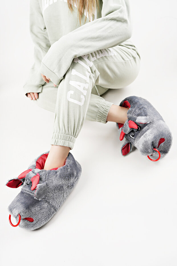 Yumuşak Taban Sevimli Hayvan Panduf Gri - 3