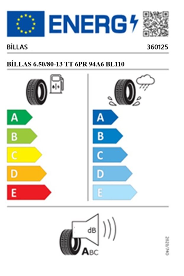 6.50/80-13 TT 6PR 94A6 BL 110 YÜKSEK SIK DİŞ Çapa Makinesi Lastiği (Üretim Tarihi:2025) - 2
