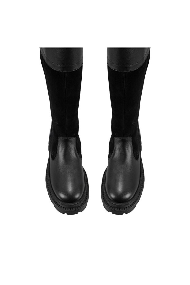 Kadın Siyah Deri Çizme - 8