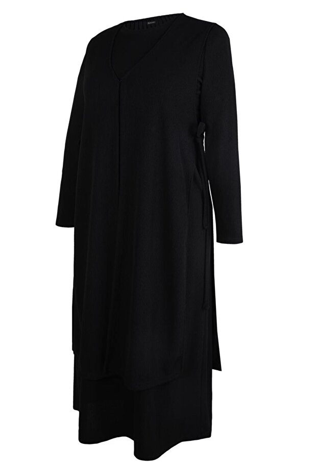 YELEKLİ ELBİSELİ BÜYÜK BEDEN TAKIM 20479 - 2