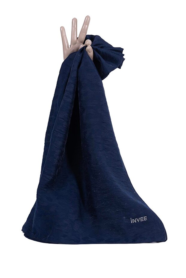 وشاح ليوبارد مربع أزرق داكن - 1