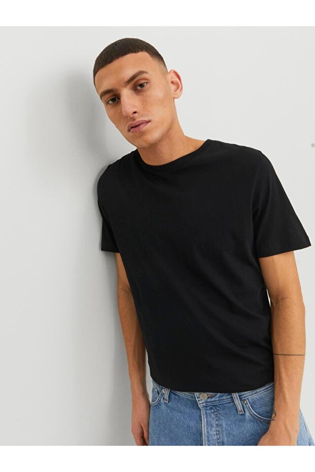 JJEORGANIC BASIC TEE SS O-NECK NOOS Black - 5