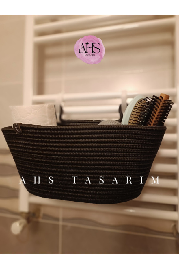 Ahs Design Natural Wicker Hanging Basket – Bathroom & Kitchen Wall and Honeycomb Towel Rack Organizer