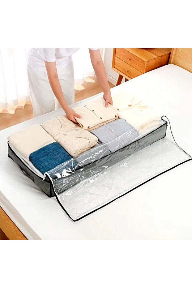 Storage Cover, Multiple Use, Foldable, With Bidirectional Zipper And Transparent Top Window, Side Ha - 4
