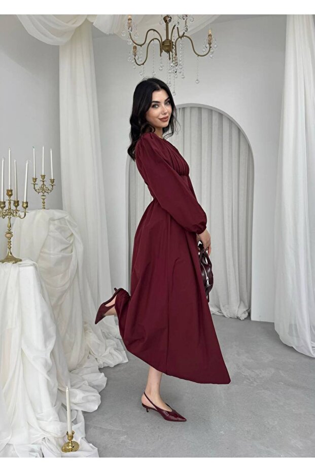 Rochie lungă cu detaliu corsaj - 6