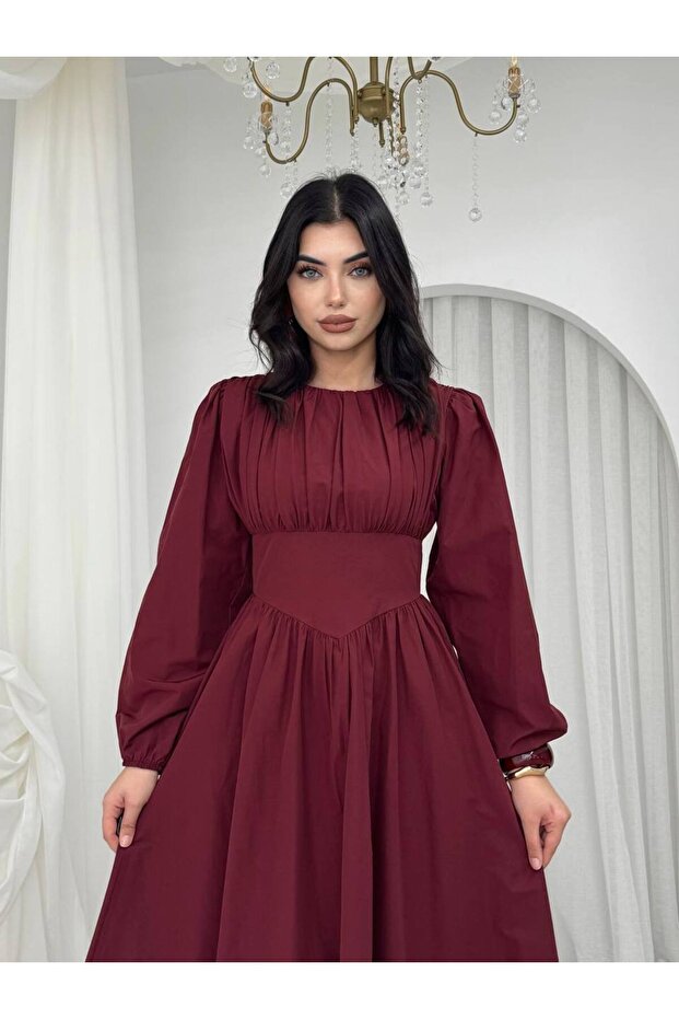 Rochie lungă cu detaliu corsaj - 3