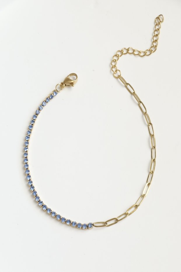 Women's Steel Bracelet Thin Waterway Ellipse Mix Chain Bracelet