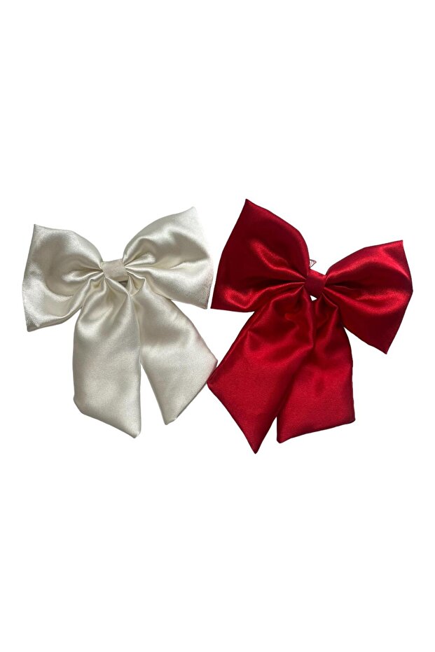 Bow Buckle Red and White Clip-On