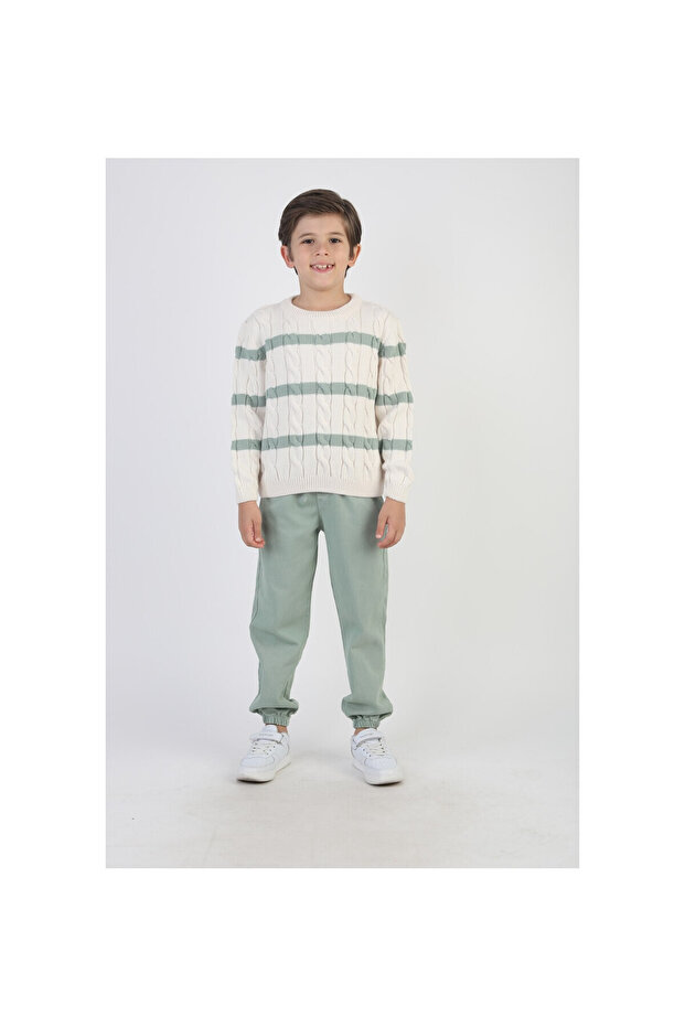 Men's Gabardine Pants and Knitwear Sweater Set