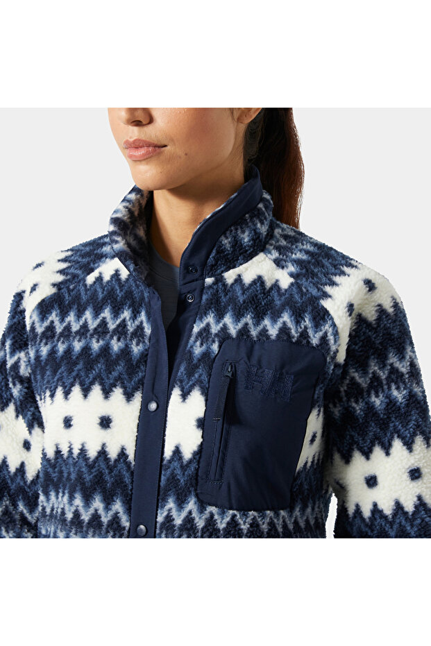 Imperial Printed Pile Snap Kadın Polar Üst - 3