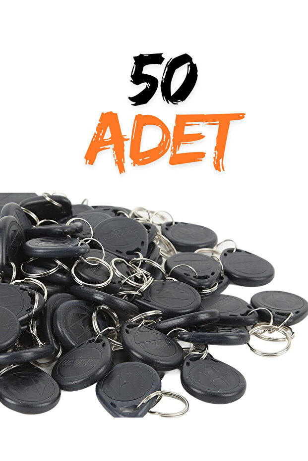 50 Pcs Chip Key Keyfob Token Bead Keychain for Building Entrance Doors Smart Lock