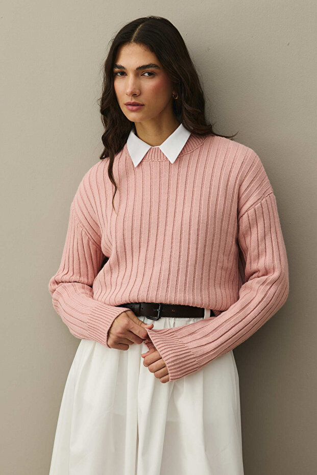 Fitilli Basic Crop Kazak Pembe - 5