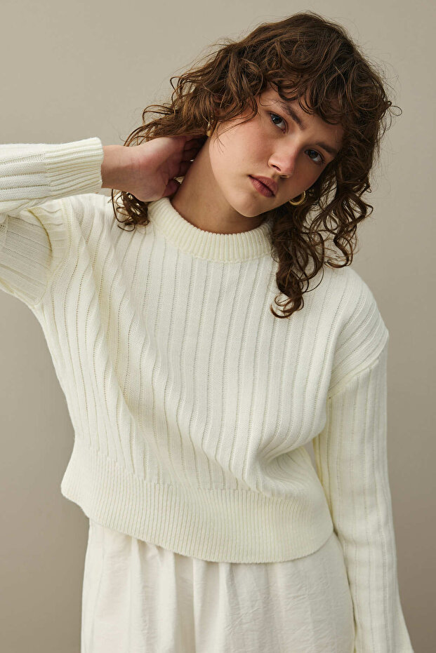 Fitilli Basic Crop Kazak Ekru - 8