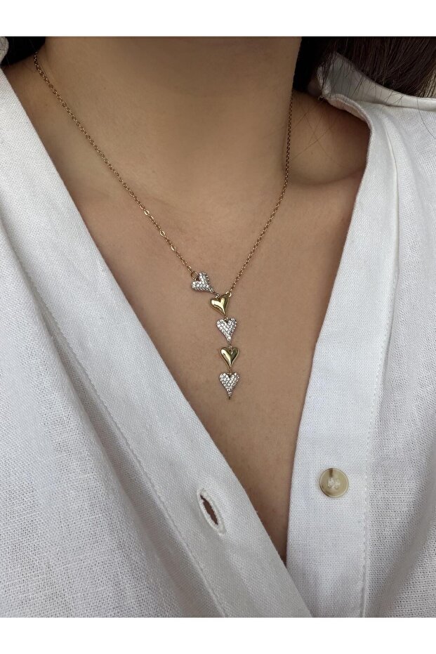 Çelik Kalp Kolye - 1