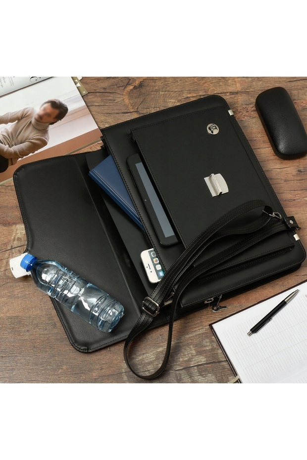 Men's Beltimore briefcase, elegant, solid - 2