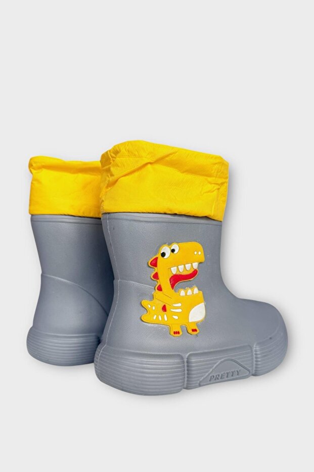 Gyermek téli vízálló esőcsizma SZÜRKE - 4
