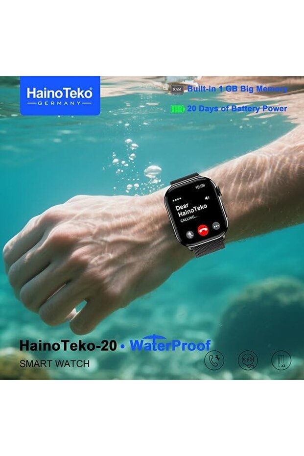 Haino Teko-20 smart watch with AMOLED Display with 3 set strap for men - 3