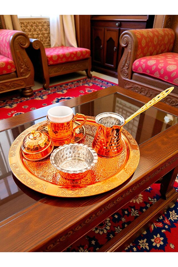 Bakır kahve takımı tek kişilik - 2