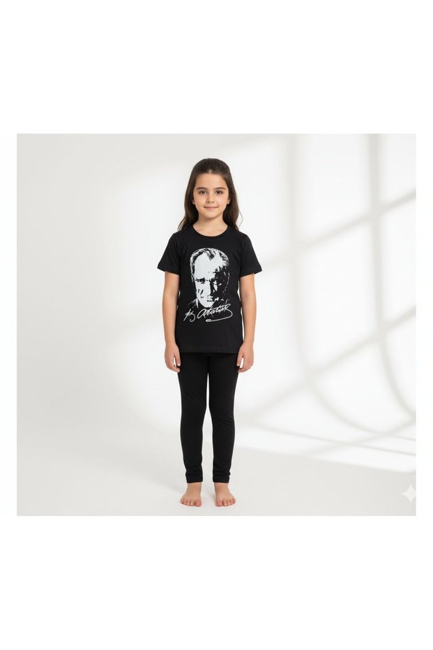 100% Cotton Ataturk and Flag Printed Children's T-Shirt I Comfortable Fit, Soft Fabric