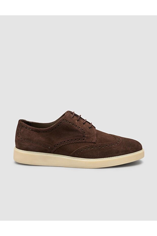 100% Genuine Leather Suede Brown Men's Casual Shoes