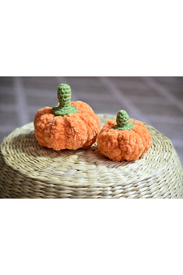 3'lü Balkabağı Dekor Örgü - 8