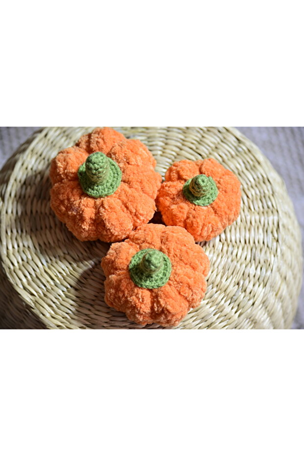 3'lü Balkabağı Dekor Örgü - 2