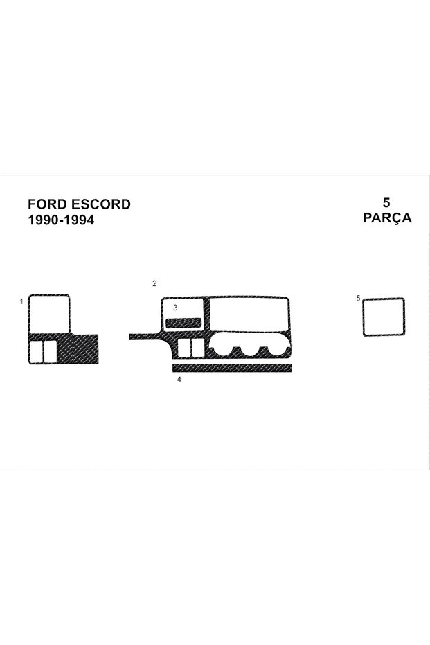 Ford Escort Console-Turbo Trim 1990-1995 4 Pieces