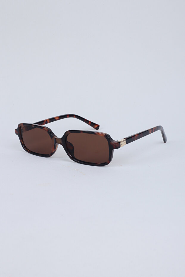 Mino Minimal Rectangular Sunglasses - Leopard Brown - 1