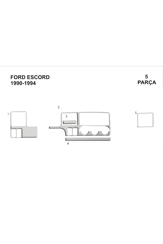 Ford Escort Console-Turbo Trim 1990-1995 4 Pieces