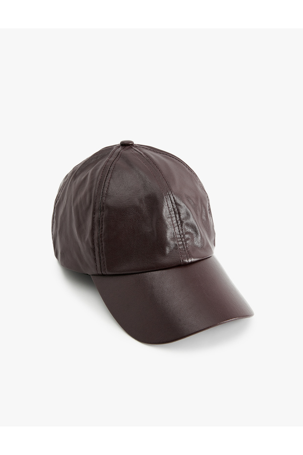Faux Leather Basic Cap Hat