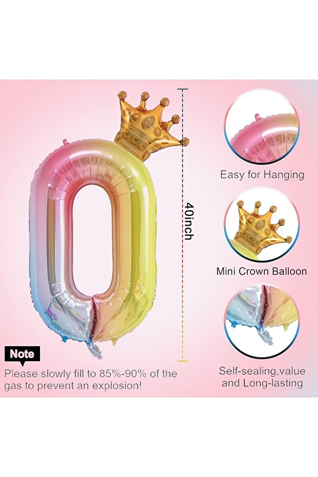 Balloons for different occasions numbers, 0, 101cm - 2