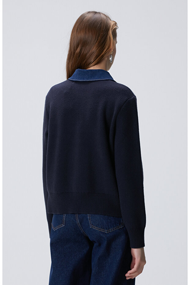 Lacivert Triko Kazak - 6