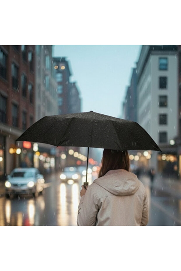 Automatic Compact Umbrella with Black Case - 4