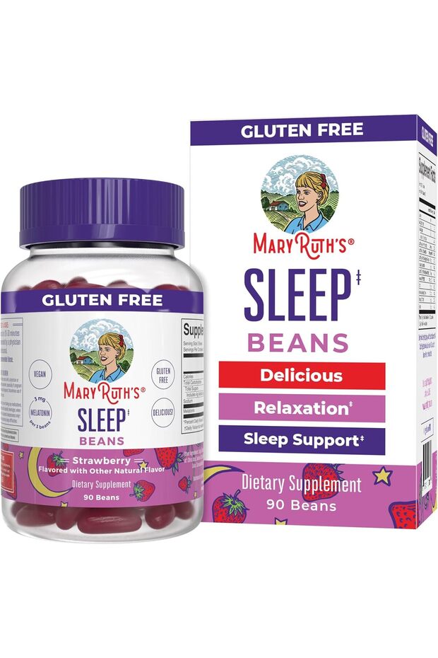 MaryRuth Organics Melatonin Vita-Beans for Adults | Relaxation & Sleep Support for Ages 14 | Vegan |