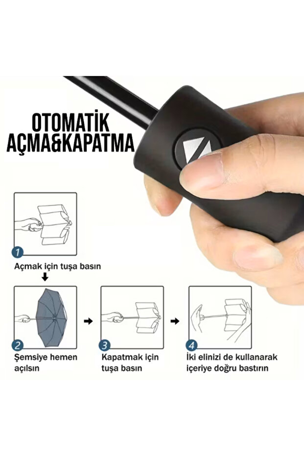 Automatic Compact Umbrella with Black Case - 5