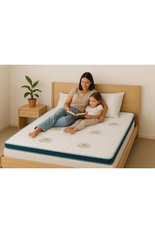 Home Mart Aloe Vera Memory Foam Mattress Topper 7 cm Height – Premium Aloe Vera Fabric – Eco-Fri