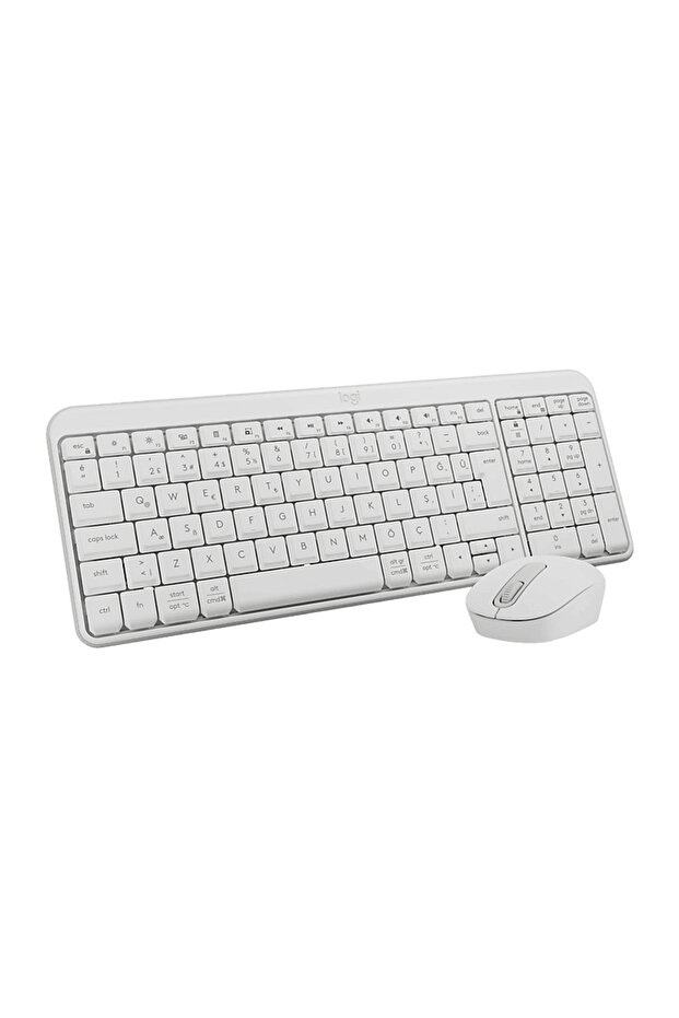MK250 Kablosuz Bluetooth Kablosuz Klavye ve Mouse Seti Beyaz - 1