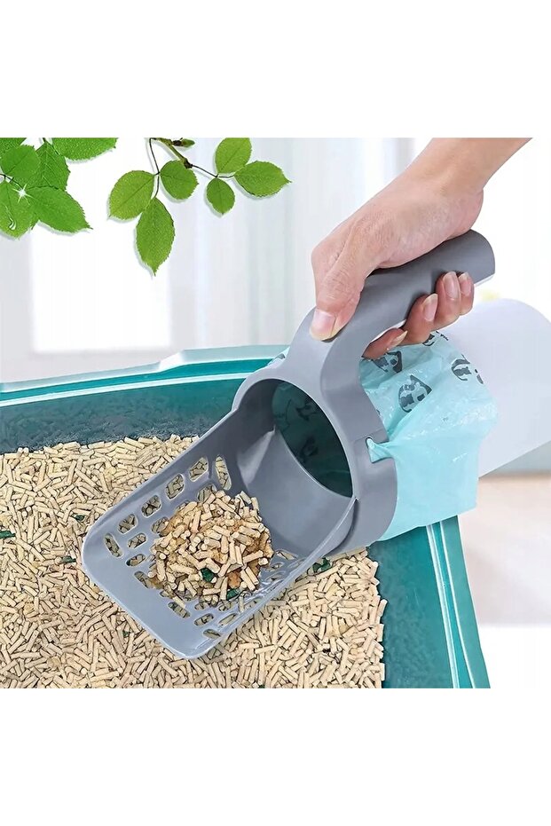 Scoop with container, handle, container, scoop for cat litter box - 5