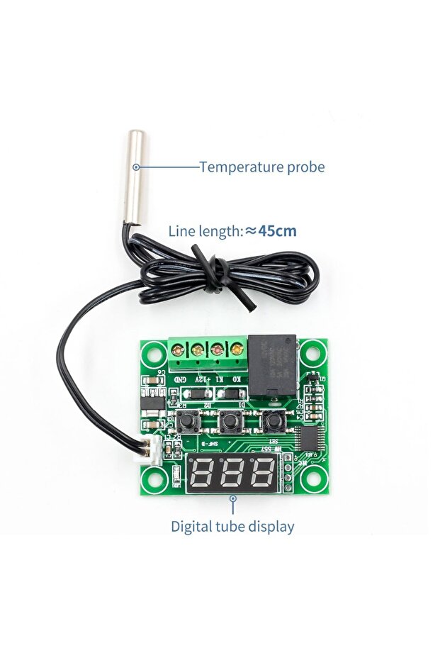 DIGITAL THERMOSTAT W1209 -50C+110C 12V WITH SENSOR - 4