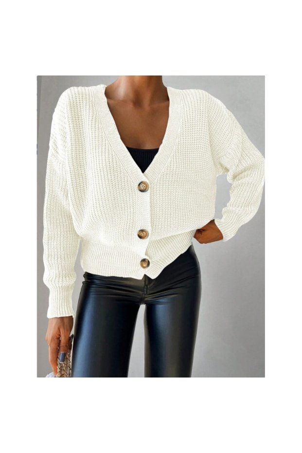 New Season Button Detailed Women's Winter Knitwear Cardigan 4183