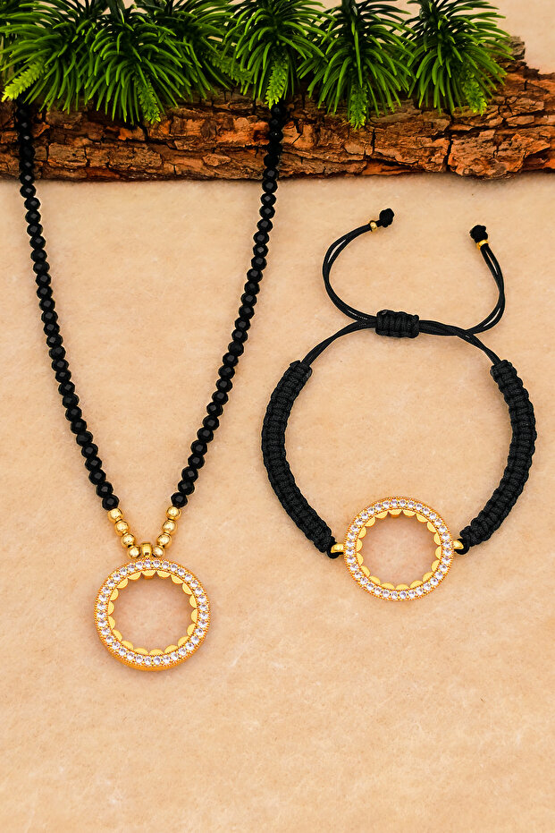 Bracelet and Necklace Set for Half Gold Half Gold Plated Necklace and Bracelet Bt071
