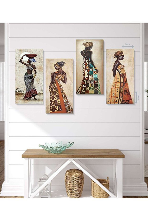 Afrikalı Kadınlar 4lü mdf tablo - 1