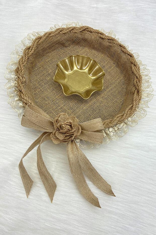 Henna Night Tray, Promise Engagement Wedding Bride Bachelorette Gift Decorative Wicker Rose Jute