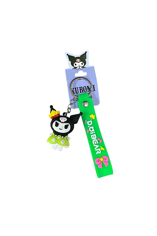 Licensed Silicone Keychain 582648-Green Kuromi
