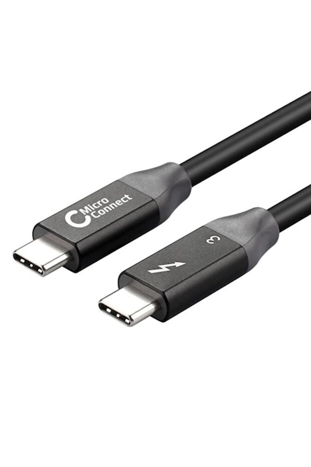 Cablu Thunderbolt 3, MicroConnect, 2m, USB C, Negru - 1