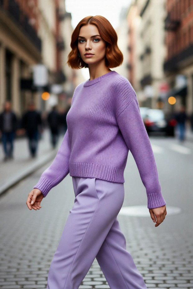 Women's Oversized Crew Neck Low Sleeve Thick Knitwear Sweater Winter Comfortable Stylish Casual for Everyday Outfits
