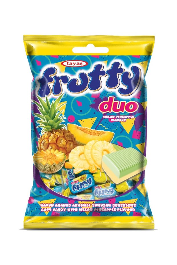 Frutty Duo Melon Pineapple Flavored Soft Candy 1 kg